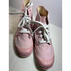 Palladium Pampa High Top Women Canvas Pink Boots Sneakers Size 9.5 Lace Up Ankle